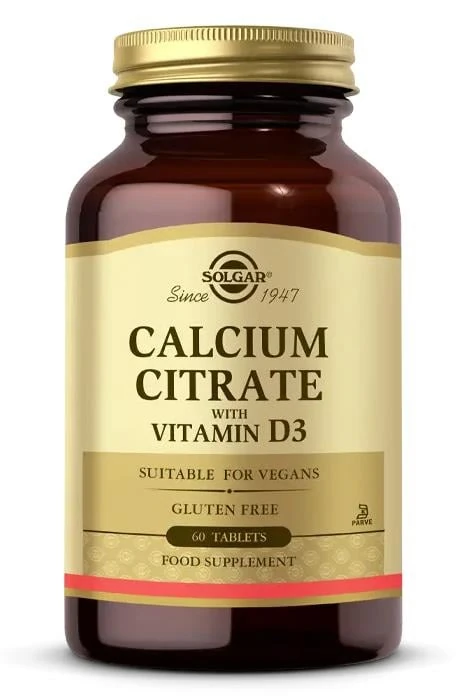 Solgar Calcium Citrate with Vitamin D 3 60 Tablet