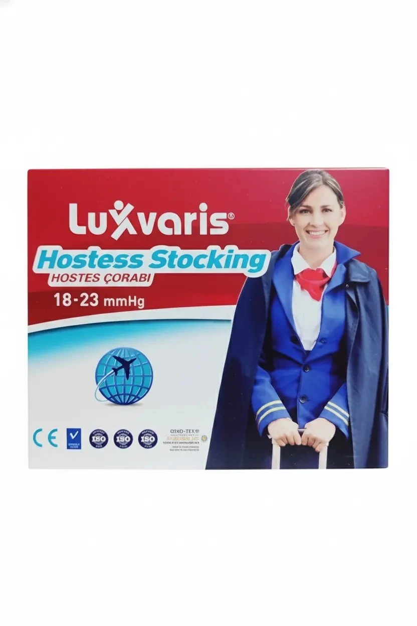 Luxor 844 Hostes Çorabı Dizüstü Burnu Kapalı 18-23 Mmhg No: 3 - Siyah