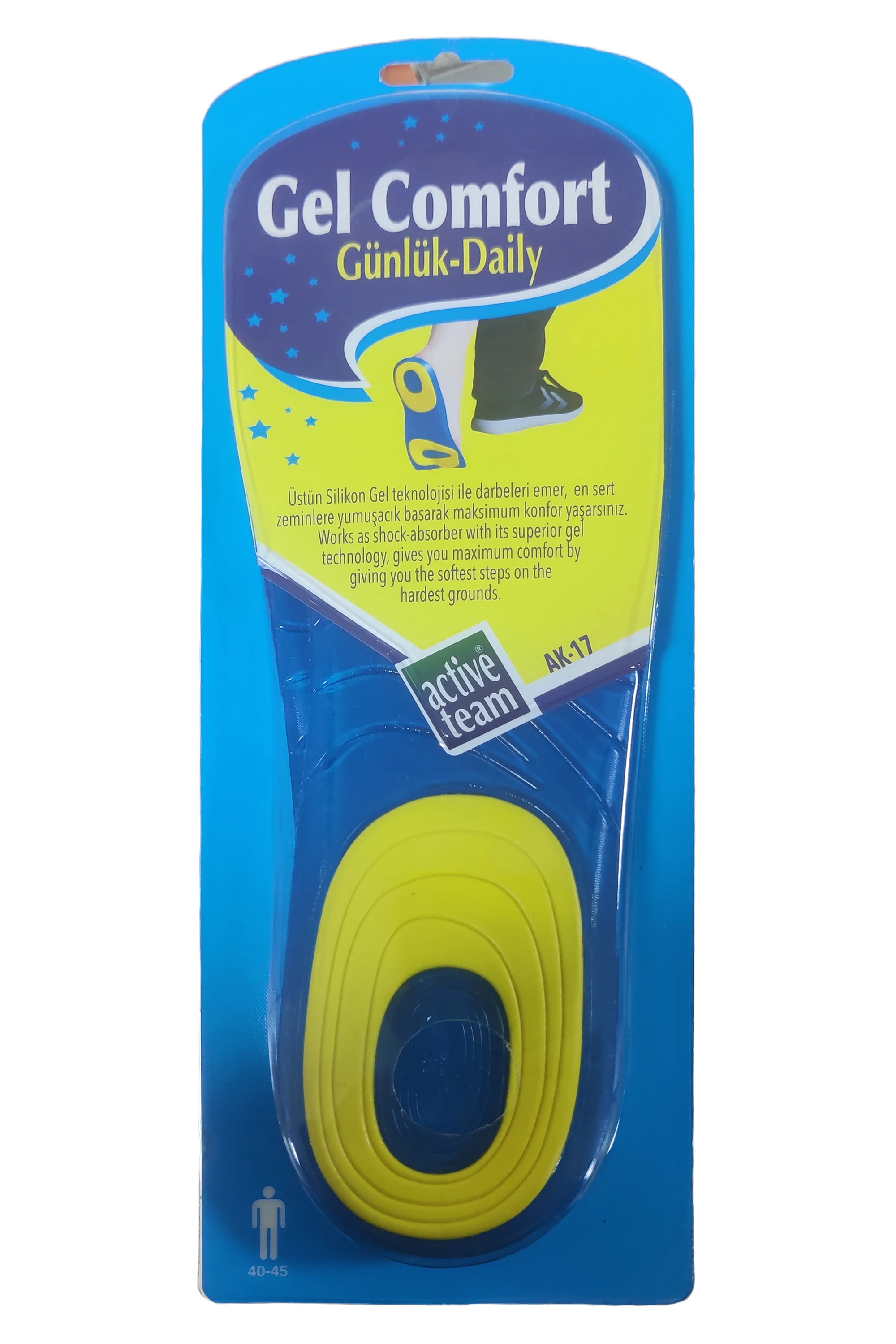 Gel Comfort Erkek Günlük Jel Tabanlık 40-45 Ak-17