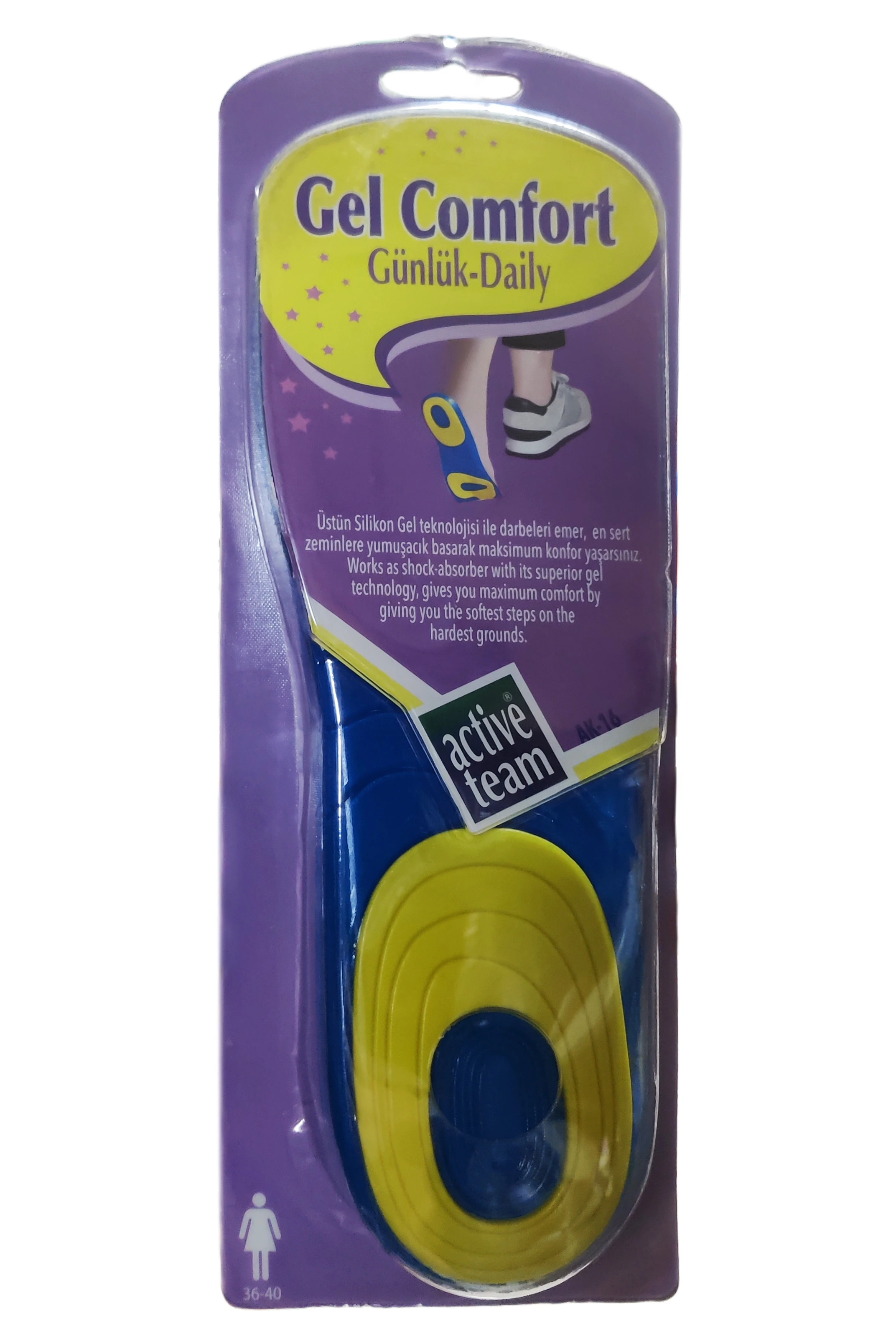 Gel Comfort Kadın Spor Jel Tabanlık 36-40 Ak-16