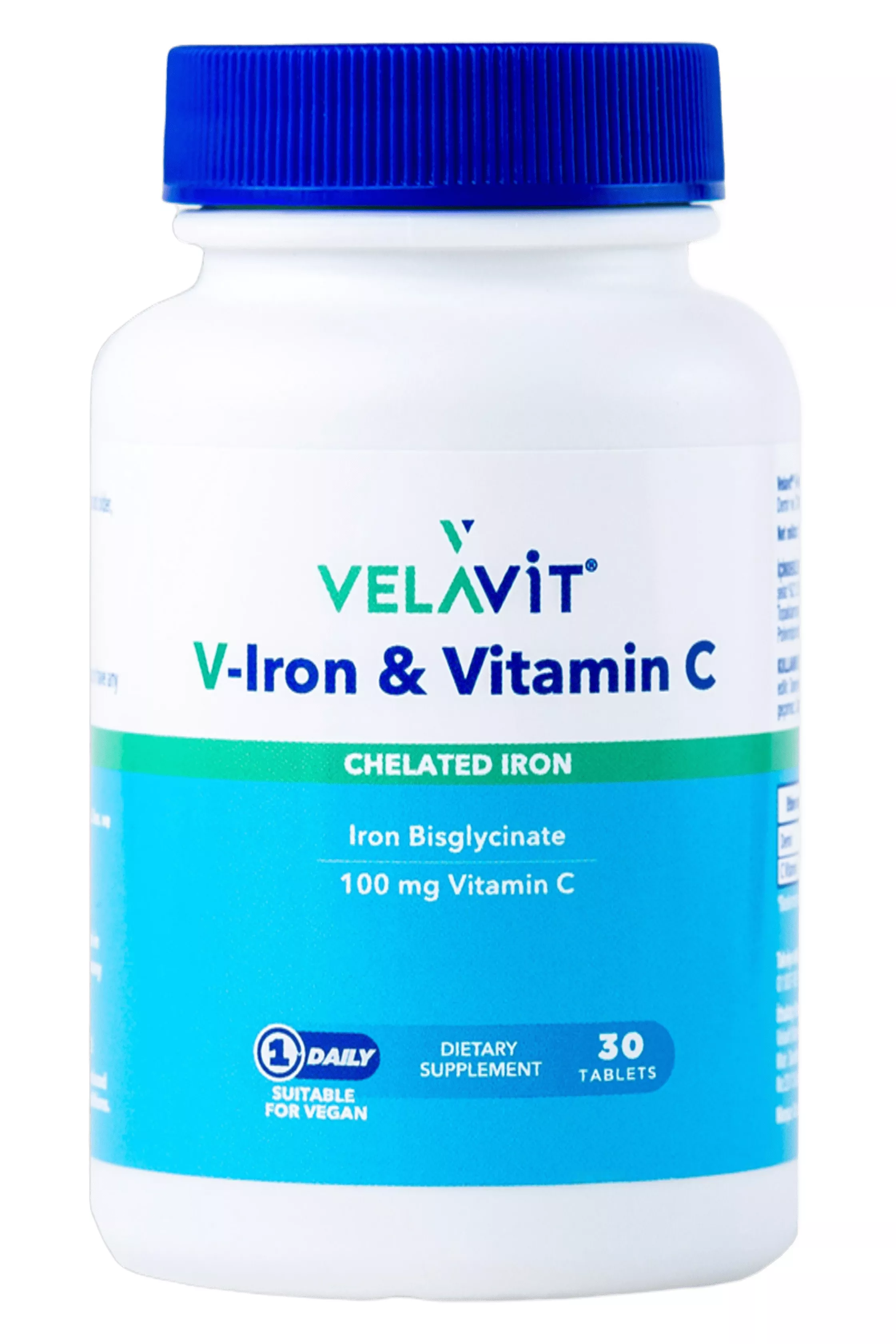Velavit V-Iron  Vitamin C İçeren Takviye Edici Gıda 30 Tablet