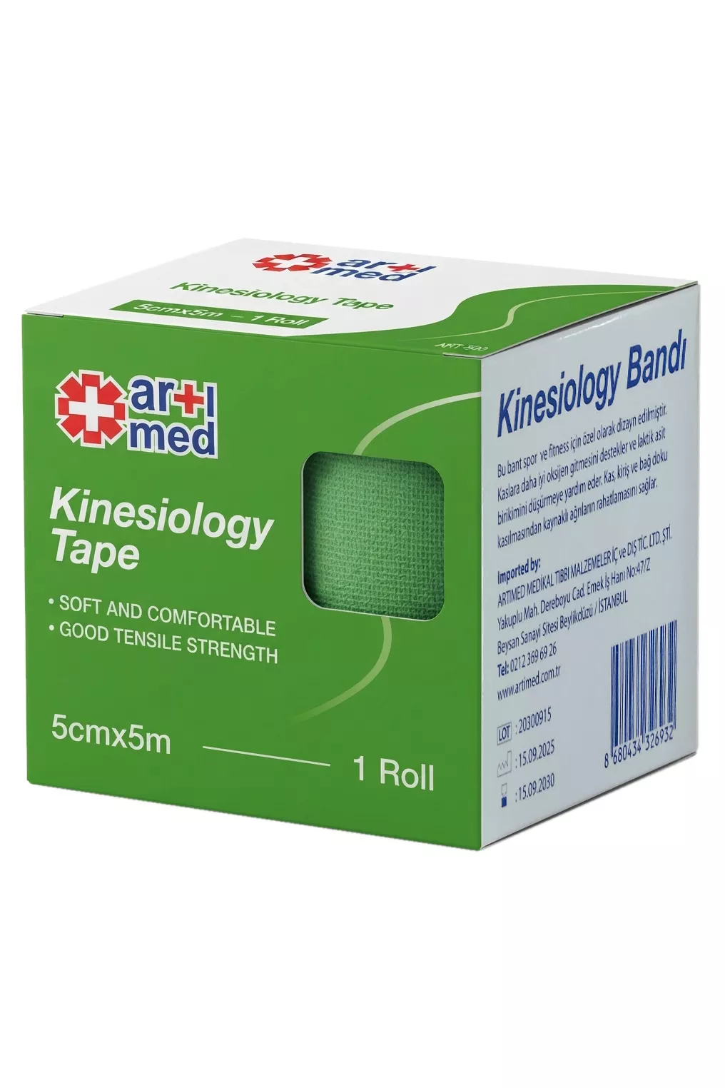 Artımed Kinesiyoloji Bandı Yeşil 5*5 Metre