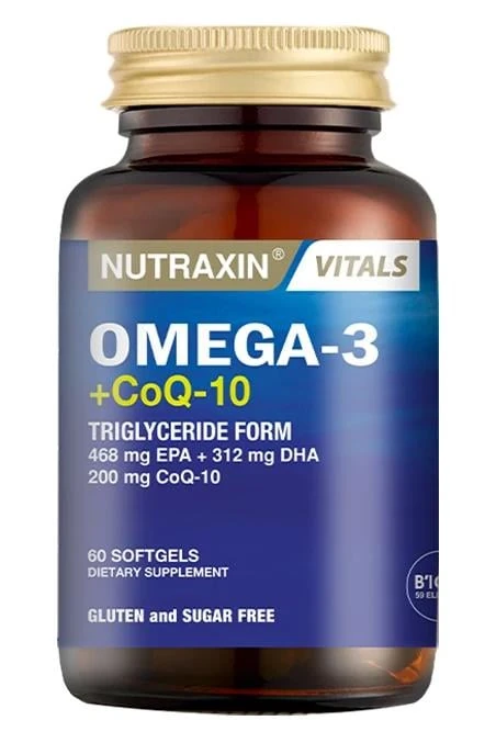 Nutraxin Vitals Omega-3 + Co-Q10 60 Softgel