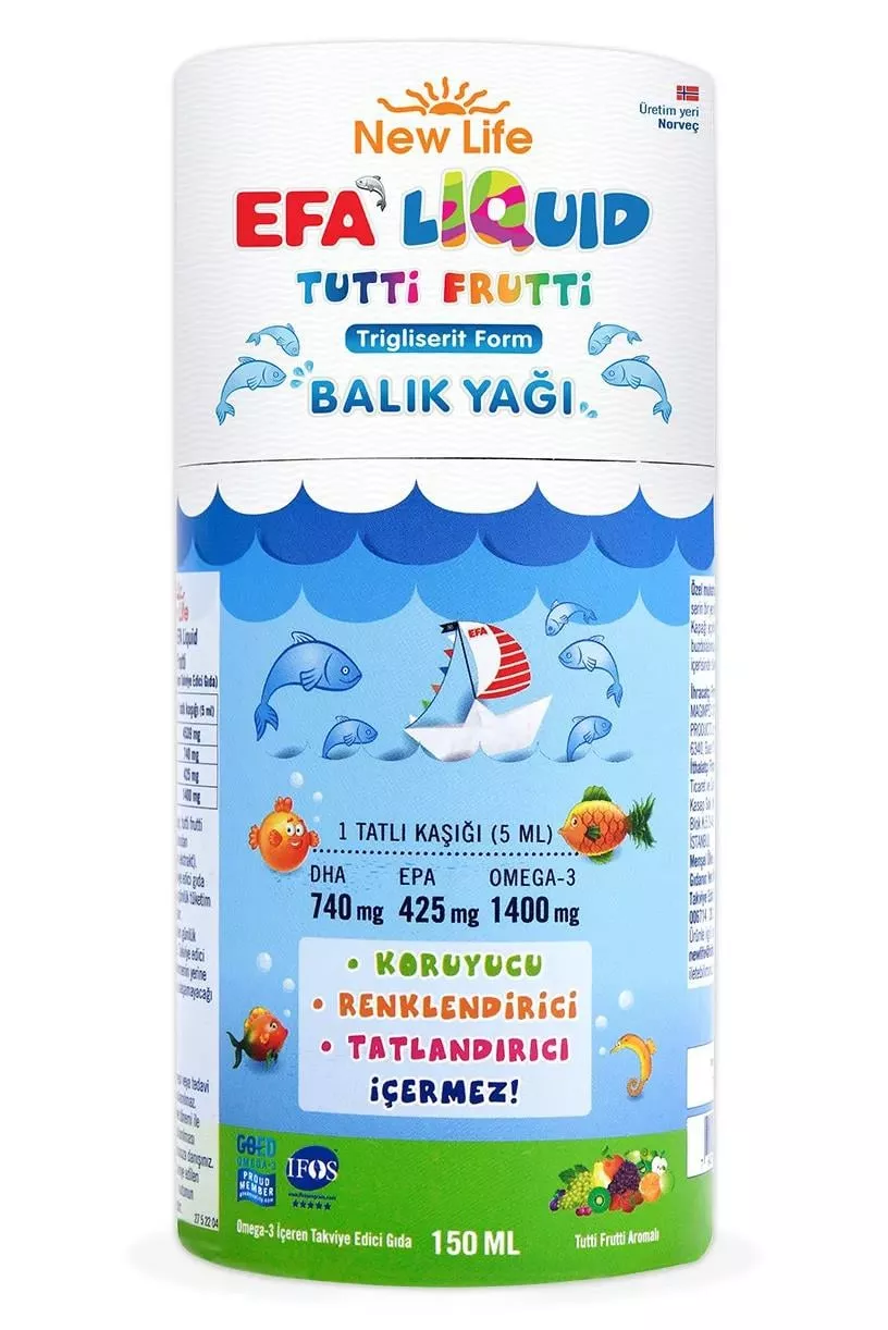 New Life EFA Liquid Tutti Frutti Balık Yağı Şurubu 150 ml