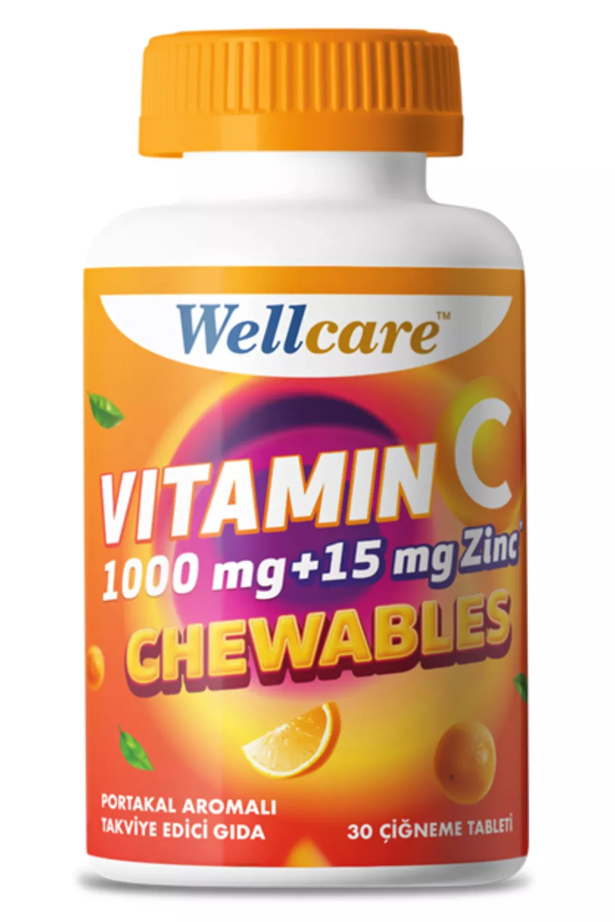 Wellcare Vitamin C 1000 mg Çinko 15 mg 30 Çiğneme Tableti