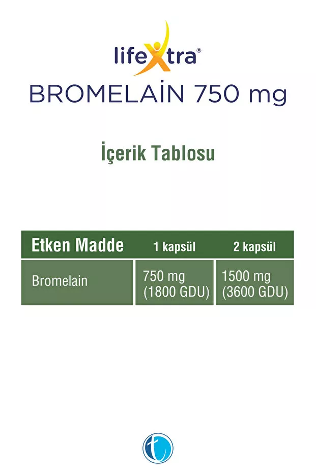Lifextra Bromelain 750 mg 30 Kapsül