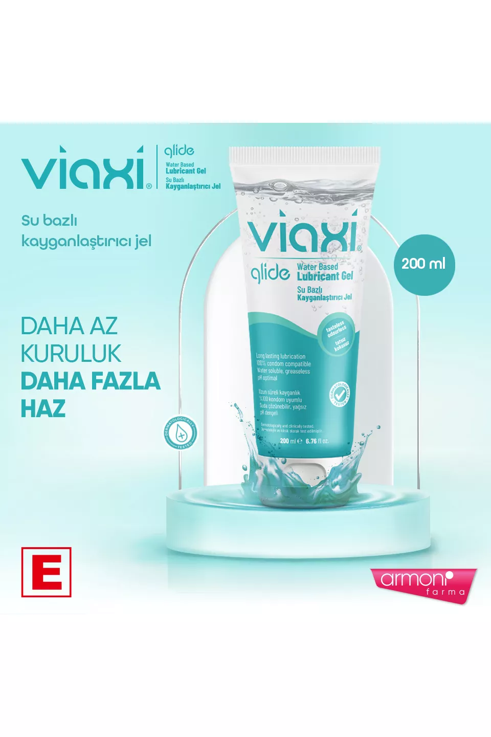 Viaxi Glide Kayganlaştırıcı Jel Sade 200 ml
