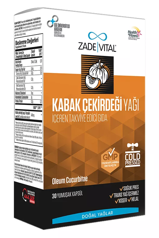 Zade Vital Kabak çekirdeği Yağı 320 mg 60 Kapsül Blister